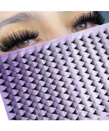 HBZGTLAD 30/40D Premade Fans C/D/DD Curl 0.05 Super Fluffy Big-Fans Eyelash Extensions Thin Base Handmade Eyelash Fans Matte Black Realistic Lashes (0.05mm-40D-D/8-15mm Mix)