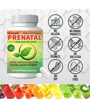 Prenatal Vitamins for Women | Postnatal | Vegan Halal Gelatin Free | with Folate Iron & Biotin | Supports Pregnancy Postpartum Energy & Hair Health 90 Capsules Unflavored 90 Count (Pack of 1) - Buy Online on GoSupps.com