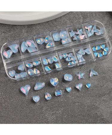 FEIlei 12 Grids Nail Art Crystal Nail Art Stones Rhinestone Manicure Nail Charms - Buy Online on GoSupps.com