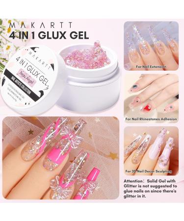Makartt 4 in 1 Glux Gel Beau Angel Solid Nail Extension Gel Non-Sticky Builder Gel 15ml UV Nail Glue for Acrylic Nails Soft Gel Nails 3D Carving Hard Gel for Nail Art - Buy Online on GoSupps.com