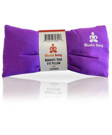 Blissful Being Lavender Eye Pillow - Weighted Eye Mask perfect for Savasana, Meditation, and Yoga - Weighted Sleep Mask - Soft, Organic Cotton (Purple)