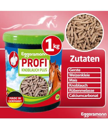 EGGERSMANN Professional Garlic Plus 1kg - Horse Supplement Feed Against Flies Mosquitoes & Metabolism Support - Buy Online on GoSupps.com