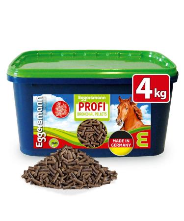 EGGERSMANN My horse feed professional bronchial pellets 4 kg - supplementary feed for horses - horse feed with natural herbs for free airways - supports the coughing on mucus professional bronchial pellets 1 kg (1 Pack)