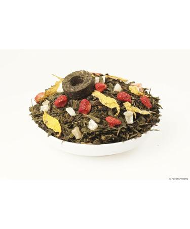  FloraPharm Flavored green tea "The Eight Treasures of Shaolin" 1000g with strawberry-pineapple flavor refill pack loose - Buy Online on GoSupps.com