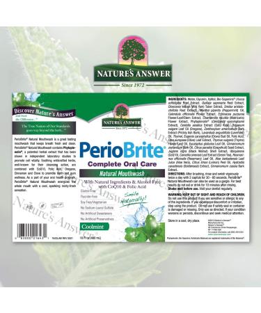 Nature's Answer PerioBrite Natural Mouthwash Winter Mint - 16 fl oz | Alcohol-Free & Organic - Buy Online on GoSupps.com