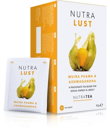 NutraLust - Helping To Improve Passion & Stamina - Containing Ashwagandha Muira Puama and Ginseng - 20 Enveloped Tea Bags - by NutraTea - Herbal Tea 20 Count (Pack of 1) - Buy Online on GoSupps.com