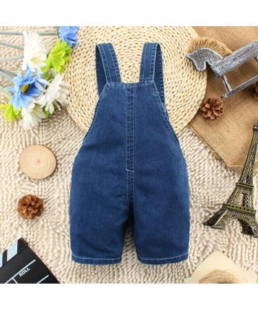 KIDSCOOL SPACE Baby Girl Jean Overalls with 3D Bunny | Toddler Denim Outfit 18-24 Months Blue - Buy Online on GoSupps.com