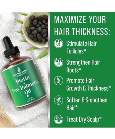 Biotin & Saw Palmetto Hair Growth Serum | Vegan Scalp Treatment for Men & Women | 1oz - Moisturizing & Thickening Formula for Weak, Frizzy Hair - Buy Online on GoSupps.com