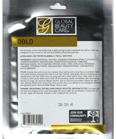 Buy Generic Gold Hydrogel Face Mask | Anti-Aging Skin Treatment for All Skin Types - International Shipping Available - Buy Online on GoSupps.com