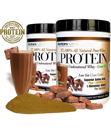 Pure 100% Undenatured Grass Fed Whey Protein | Low Carb & Low Fat | Double Dutch Chocolate Flavor | 1000mg L-Glutamine | International Shipping Available - Buy Online on GoSupps.com