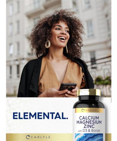 Carlyle Calcium Magnesium Zinc D3 | 300 Caplets | with Boron | Vegetarian Non-GMO & Gluten Free Supplement 300 Count (Pack of 1) - Buy Online on GoSupps.com