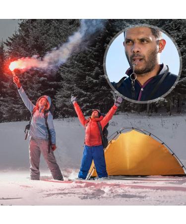 Buy Bizoerade Stainless Steel Emergency Pipe - High Decibel Double Tubes with Lanyard & Keychain for Camping Hunting Sports & Dog Training - Black - Buy Online on GoSupps.com