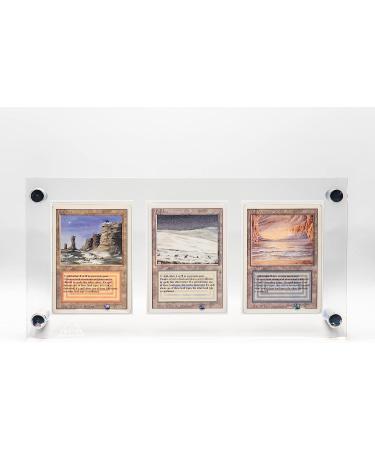 Acrylic Trading Card Frame Holder Stand Display - 3 Slots UV Filtering Screwdown - Buy Online on GoSupps.com