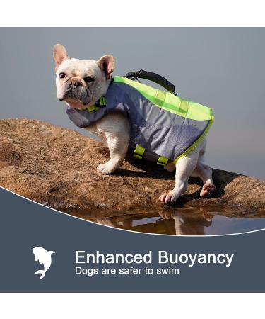 Adjustable Dog Life Jacket with Rescue Handle - X-Small Green Floatation Vest for Pug, Bulldog, Poodle, Bull Terrier, Labrador - Buy Online on GoSupps.com