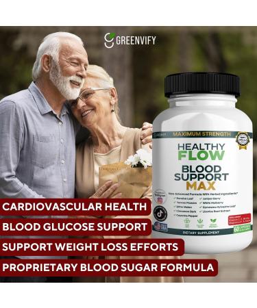 GREENVIFY Healthy Flow Blood Support Max 60 Capsules Herbal Supplement with Vitamins & Minerals (1) - Buy Online on GoSupps.com