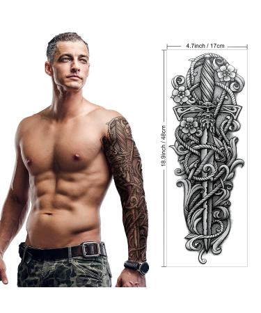 18 Sheets Full Arm Temporary Tattoo Set | Konsait Waterproof Sleeve Tattoo Body Stickers for Men and Women - Buy Online on GoSupps.com