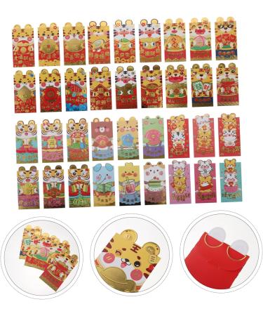 TEHAUX 36pcs 2022 Year of The Tiger Red Packet Lucky Money Red Envelope Spring Festival Money Envelopes Traditional Hong Bao Portable Red Paper 3D Chinese Zodiac Red Envelope Bag - Buy Online on GoSupps.com
