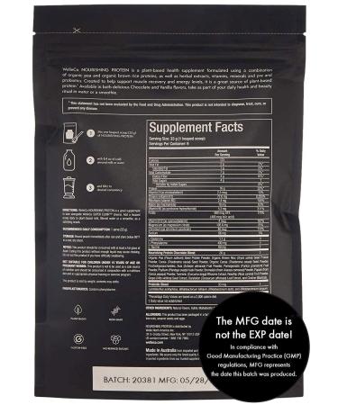 WelleCo Organic Chocolate Protein Powder - 300g Pouch - Plant-Based Brown Rice & Pea Protein - 10.5 Ounce Pack - Buy Online on GoSupps.com