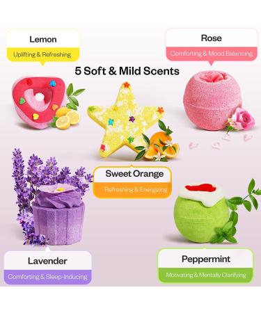 Kids Girls 6 Pack Organic Aromatherapy Bath Bombs | Skin Moisturizing Spa Relaxation Gift - Christmas & Birthday - Buy Online on GoSupps.com