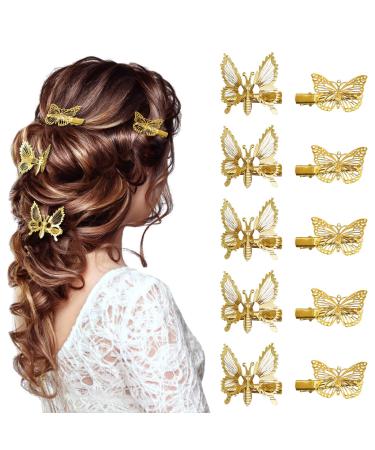 Hair Clips Butterfly Ladies Cute Alloy Flying Butterfly Hairpin Claws Clips Set for Hair 10pcs