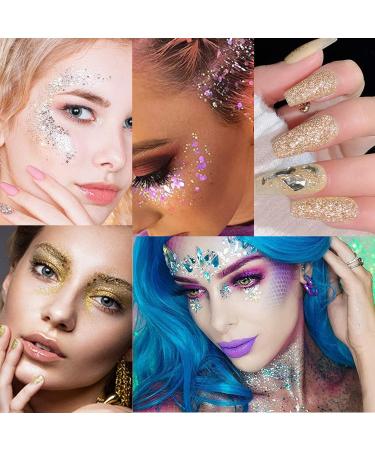 3 Bottle Festival Glitter Set | Holographic Body & Face Glitter Gel for Music Festivals Halloween Christmas - White Gold Silver - Buy Online on GoSupps.com