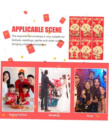 ABOOFAN 72 Pcs Year of The Rabbit Red Envelope Chinese Gifts Money Pocket Envelopes Rabbit Year Chinese Red Envelope Red Envelope for The Year of Rabbit Party Supplies Lucky Paper - Buy Online on GoSupps.com