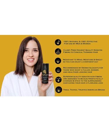 Hair Building Fibers + Hair Growth Oil with 5% Minoxidil Biotin Collagen - Hair Loss Treatment for Women & Men - Black - Buy Online on GoSupps.com