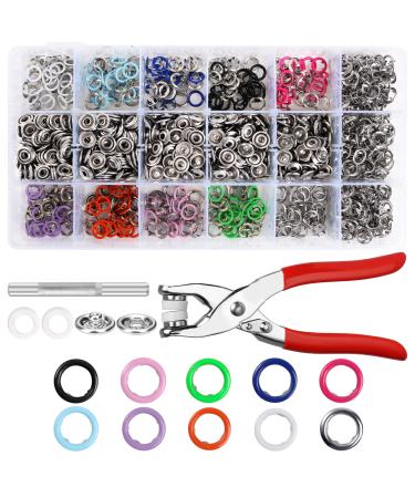 300 Sets Snap Buttons Snaps 9.5mm Metal Snaps Buttons with Fastener Pliers Press Tool Kit Perfect for DIY Crafts Clothes Hats and Sewing(10 Colors)