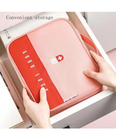 Travel Medicine Bag - Pill Organizer & Storage Pouch for Medications Vitamins Supplements - Pink Carrying Case for Traveling Medical Supplies - Buy Online on GoSupps.com