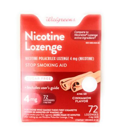 Walgreens Nicotine Lozenge 4 mg Cinnamon 72 ea by Walgreens