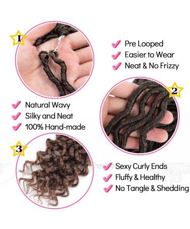 Karida Goddess Locs Crochet Hair 18 Inch 6 Packs Wavy Faux Locs T30 for Black Women - Curly Ends - Pack of 6 - Buy Online on GoSupps.com