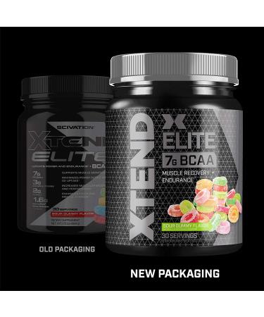 Scivation Xtend Elite BCAA Powder Sour Gummy - Sugar-Free Post Workout Recovery Drink | 7g BCAAs for Men & Women | 30 Servings - Buy Online on GoSupps.com