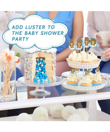 60 Pieces Teddy Bear Cupcake Cake Toppers Teddy Bear Themed Baby Shower Decorations Bear Cake Picks for Gender Reveal Baby Shower Party Decorations - Buy Online on GoSupps.com