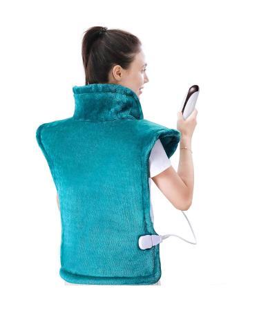 Large Heating Pad for Back and Shoulder, 24inx33in Heat Wrap with Fast-Heating and 4 Heat Settings, Auto Shut Off Available - Green A-green