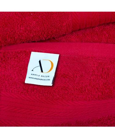 Ample Decor 600 GSM Hand Towel Pack of 2 - 100% Cotton, Oeko Tex Certified, Red 18x28 Inch - Soft & Absorbent for Hotel, Spa, Gym - Machine Washable - Premium Quality - Buy Online on GoSupps.com