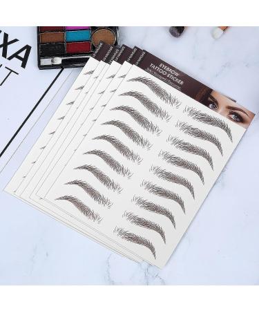 Molain 4D Waterproof Eyebrow Tattoos Stickers - 6 Sheets, Long-Lasting Brow Color Transfers, Peel Off for Grooming & Shaping - 54 Pairs, Brown (6 PCS) - Buy Online on GoSupps.com