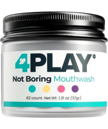 Mouthwash Tablets with Nano-Hydroxyapatite Alcohol & Fluoride Free Natural Oral Care Whitening Mouth Wash Tabs for Dry Mouth & Bad Breath. Travel Size. 4 Flavors in One Jar