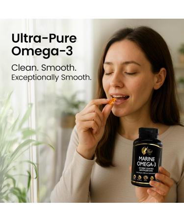 Coc March N.M.D Marine Omega-3 Fish Oil High Potency Omega 3 Supplement with 500 mg EPA & 250 mg DHA Enteric Coated, No Fishy Burps & Aftertaste Omega-3 Fish Oil for Women & Men, 3-Month Supply - Buy Online on GoSupps.com