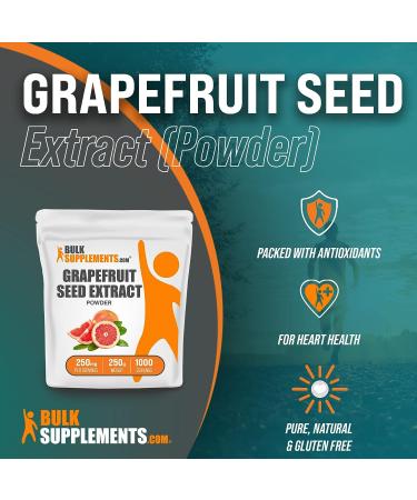 BulkSupplements Grapefruit Seed Extract Powder - 250mg Antioxidants Supplement - Gluten Free - 8.8oz Pack - Buy Online on GoSupps.com