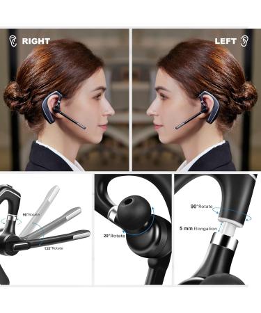 EKVANBEL Bluetooth Headset V5.1 with Noise-Canceling Mic, Wireless Earpiece for Computer, Office, Driving - 500mAh Charging Case & USB-A Bluetooth Adapter - Buy Online on GoSupps.com