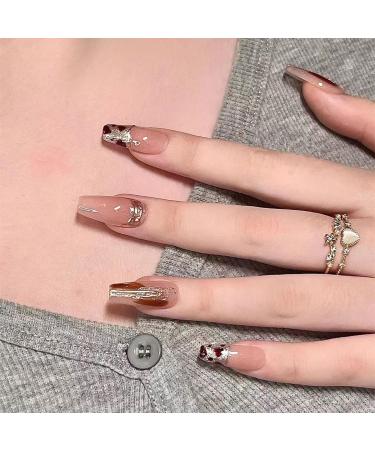 Temperament Enhancement Nail Patch Hand-Made Nail Dressing Customized Nail Plate Wearable Advanced Long Autumn and Winter Leopard Print New Students (10-Piece Pack) (Size : S) Small - Buy Online on GoSupps.com