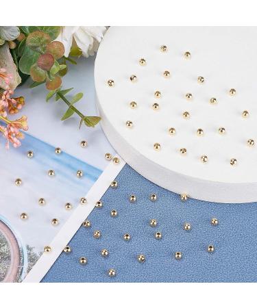 PandaHall 300pcs 4mm 14K Gold Plated Brass Spacer Beads for Jewelry Making - Round Smooth Seamless Loose Metal Beads for Summer Accessories - Buy Online on GoSupps.com