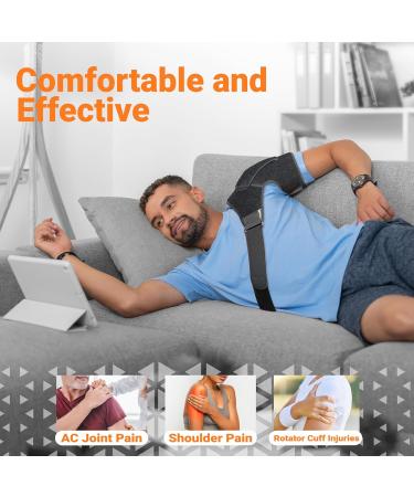 Premium Shoulder Brace for Men - Rotator Cuff Support Adjustable Compression Wrap & Sling for Pain Relief & Injury Recovery (L-XXL - Buy Online on GoSupps.com