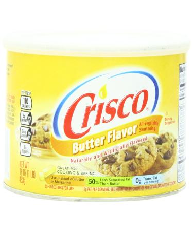 Crisco Butter Flavor All Vegetable Shortening, 16 Ounce Butter Flavor All Vegetable 16 Ounce (Pack of 1)