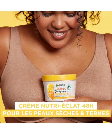 Garnier Body Superfood Nutri-Radiance Body Cream Vitamin C & Mango 48H Hydration 97% Natural Ingredients for All Skin Types 380 ml - Buy Online on GoSupps.com