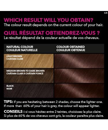 Garnier Olia Permanent Hair Dye Ammonia-Free Hair Color 4.15 Dark Soft Mahogany Long-Lasting Hair Shine With 60% Oils 1 Application BROWN SHADES 4.15 Dark Soft Mahogany - Buy Online on GoSupps.com