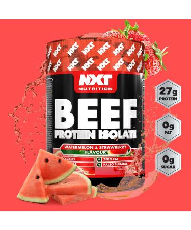 NXT Beef Protein Isolate 540g - High Protein Powder in Natural Amino Acids - Paleo Keto Friendly - Dairy and Gluten Free | 540g | Strawberry & Watermelon - Buy Online on GoSupps.com