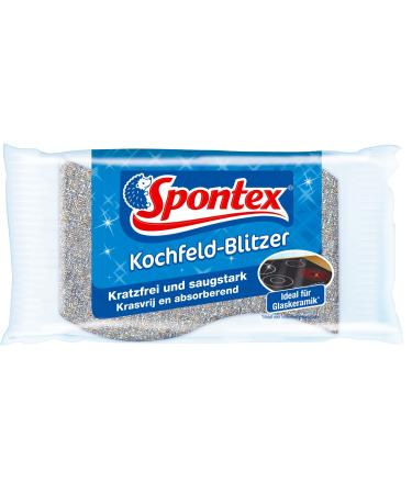 Spontex hob glitter cleaning sponge for glass ceramics and sensitive surfaces ideal for hobs scratch -free and suction -free 1 piece (1 -pack) 1 piece (1 -pack) hob