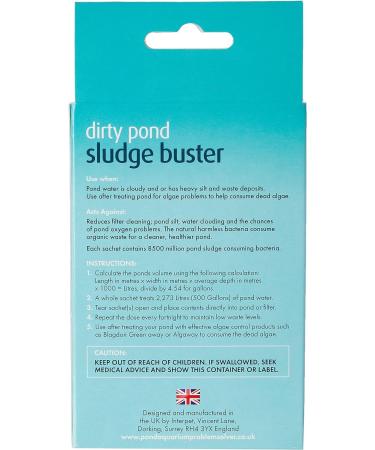 Blagdon Pond Sludge Buster Digests Harmful Organic Waste Introduces Good Bacteria Keeps Pond Clean 4 x 9g Sachets Each Sachet Treats 2 273 Litres Pack of 4 Single - Buy Online on GoSupps.com