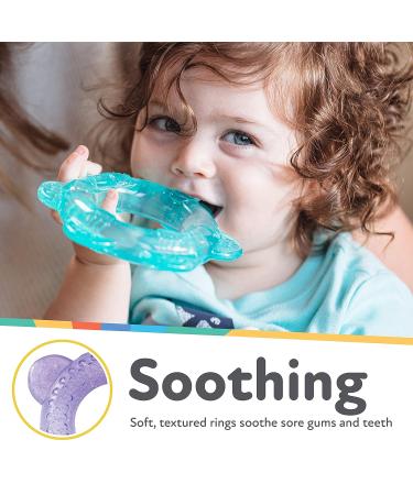Nuby IcyBite Ocean Rings Teether - BPA-Free Baby Teething Toy for Teething Relief (3+ Months) - Buy Online on GoSupps.com